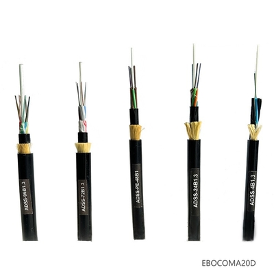 ADSS Cable Single Mode SM G652D Double jacket PE/AT 4 to 144 core Span 100 to 1000 Outdoor Aerial Fiber Optic Cable ADSS