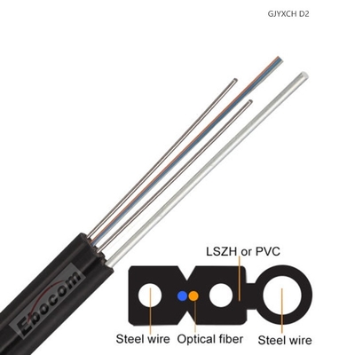 High quality GJYXCH FTTH Drop cable Wire FRP G657 FTTH Drop Fibra Optica 2 4 1 core single mode multi mode lszh jacket