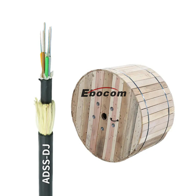 Cables de fibra óptica de alta velocidad ADSS para exteriores g652d 24 hilos de núcleo de modo único 300 chaqueta de doble PE de hilo de aramida