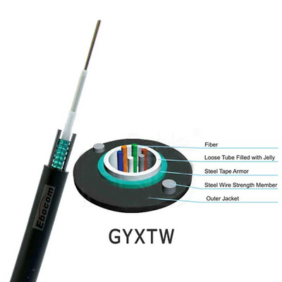 Resistencia a la alta tensión Cable de fibra óptica GYXTW para exteriores 2 4 6 8 12 24 núcleo de red