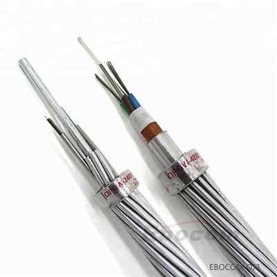 Cable de tierra de Opgw Fibra en cadena 6 8 12 16 24 36 48 60 72 tensión de núcleo bajo precio OPGW