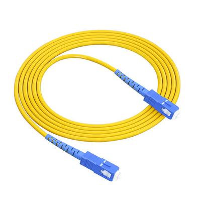 Simplex SC UPC G652D Modo único Cable de parche de fibra de 2.0 mm 3m chaqueta de PVC azul conector duradero para aplicaciones de telecomunicaciones