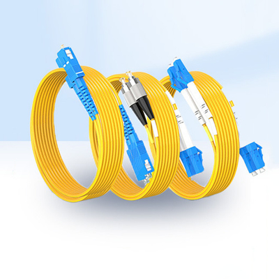 Cordón de parche de fibra óptica LC SC FC ST Duplex SM G.652D G.657A1 2.0mm 3.0mm con chaqueta de PVC LSZH