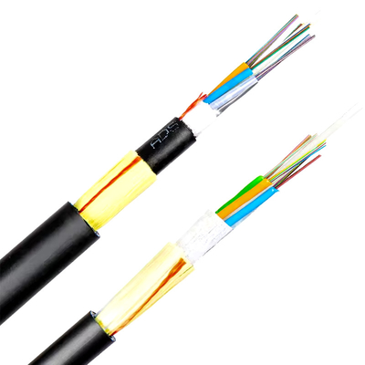 Cables de fibra óptica ADSS de excelente tracción 12-144 núcleo de doble chaleco único para comunicación en red