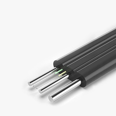 Cable de bajada FTTH para exteriores GJYXCH, cable de fibra óptica de 1 núcleo G657A1 con elemento de refuerzo de acero