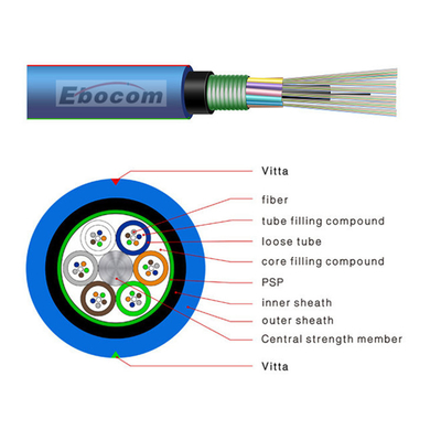 MGTSV Cable de minería retardante de llama G652D 12 24 36 48 96 144 núcleo Comunicación blindada al aire libre