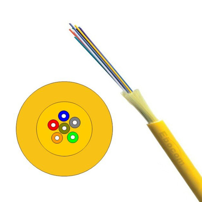 Cable de fibra óptica de 6 núcleos LSZH amarillo para redes de distribución de edificios