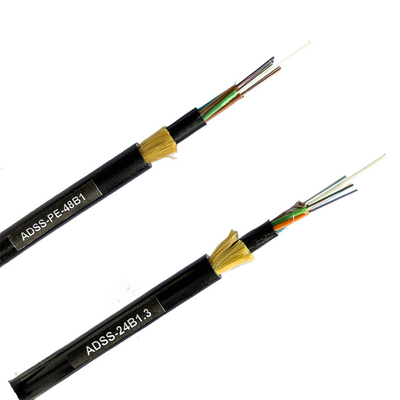 Cable ADSS de chaleco único de PE 48 núcleo 96 núcleo G652D para redes