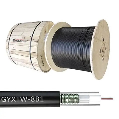 Cable óptico blindado GYXTW 4-12 núcleo G 652D Modo único FRP resistencia a la agua para conductos enterrados
