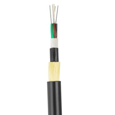 ADSS 48 Cable de fibra óptica de núcleo doble chaqueta cable autoportante totalmente dieléctrico para 200m de largo