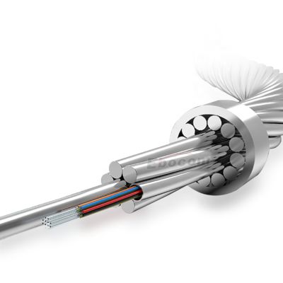24 núcleo OPGW de fibra óptica compuesta de cable aéreo de tierra ACS estructura en cadena